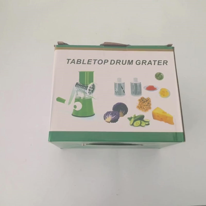 Multi-Functional Tabletop Drum Grater Manual Vegetable Cutter Slicer and Grater for Kitchen