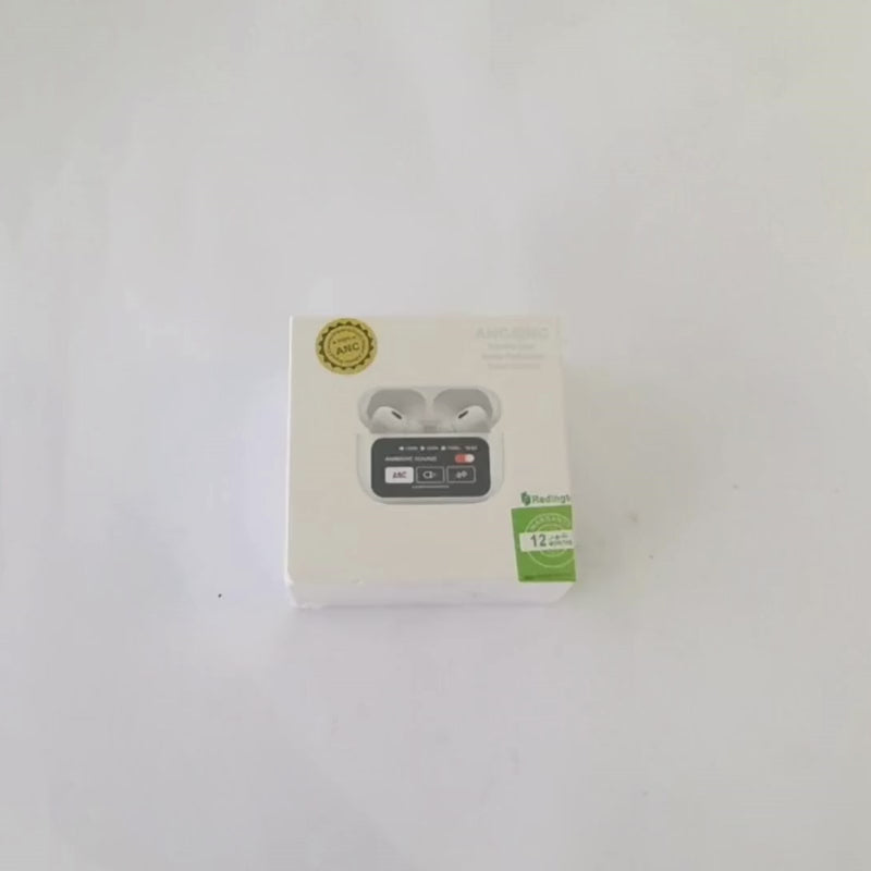 White A9 Pro ANC Bluetooth 5.4 Wireless Earbuds with Smart Screen and Active Noise Cancellation