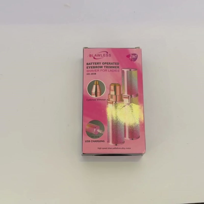 Flawless 2-in-1 Eyebrow Trimmer | Rechargeable Hair Remover with USB Charging Cable & Cleaning Brush